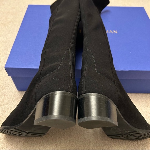 NIB STUART WEITZMAN Halfback 50 50 STRETCH SUEDE BLACK Knee Boot Size 6M - Picture 5 of 7